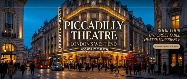 Front entrance of historic Piccadilly Theatre near Piccadilly Circus West End London